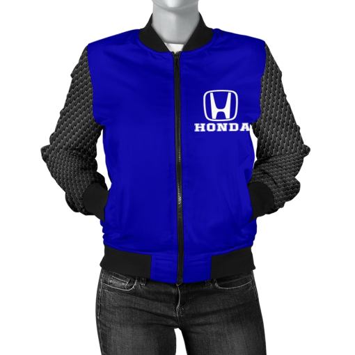 Honda Women's Bomber Jacket Blue - Famjoys Honda Women's Bomber Jacket Blue - Famjoys