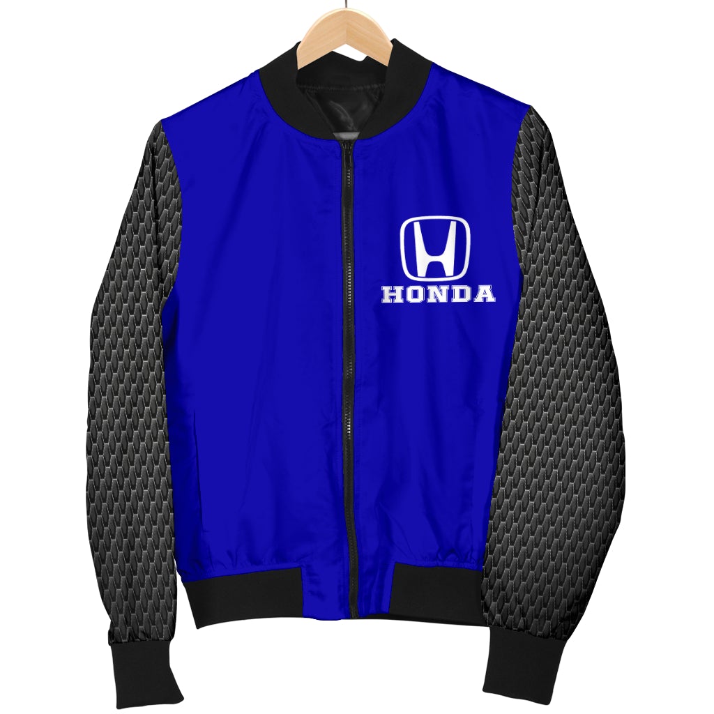 Honda Women's Bomber Jacket Blue - Famjoys Honda Women's Bomber Jacket Blue - Famjoys