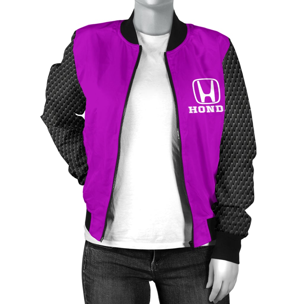 Honda Women's Bomber Jacket Pink - Famjoys Honda Women's Bomber Jacket Pink - Famjoys