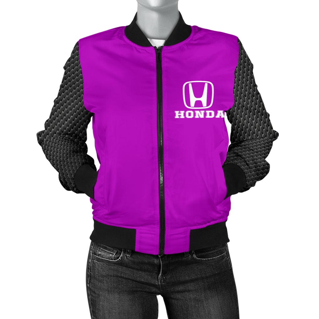 Honda Women's Bomber Jacket Pink - Famjoys Honda Women's Bomber Jacket Pink - Famjoys