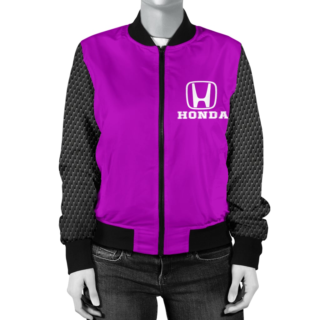 Honda Women's Bomber Jacket Pink - Famjoys Honda Women's Bomber Jacket Pink - Famjoys