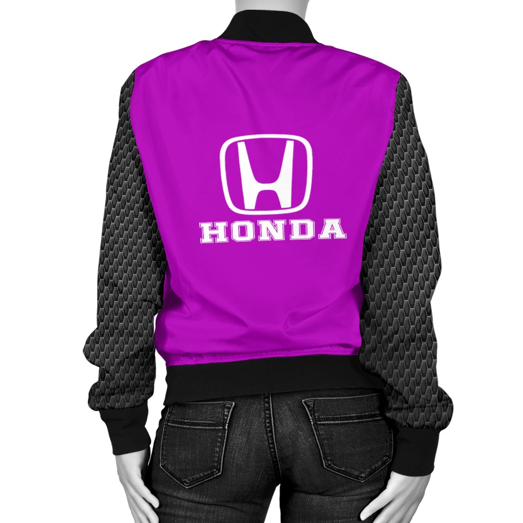 Honda Women's Bomber Jacket Pink - Famjoys Honda Women's Bomber Jacket Pink - Famjoys