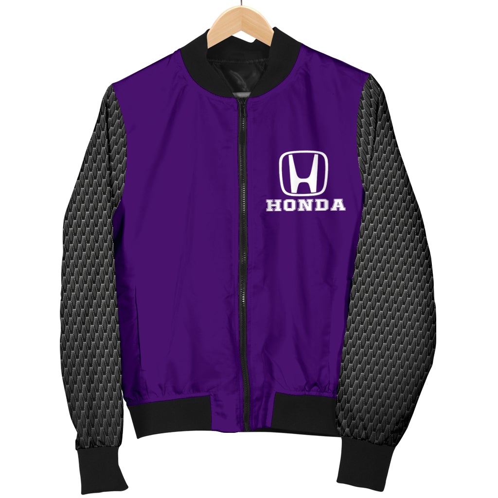 Honda Women's Bomber Jacket Purple - Famjoys Honda Women's Bomber Jacket Purple - Famjoys