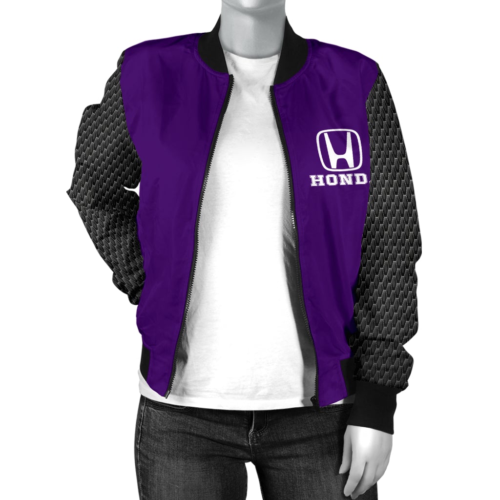 Honda Women's Bomber Jacket Purple - Famjoys Honda Women's Bomber Jacket Purple - Famjoys