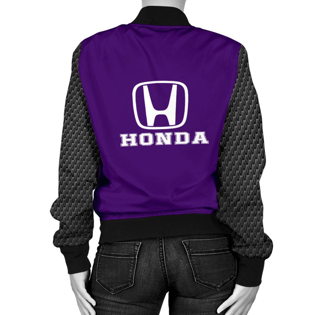 Honda Women's Bomber Jacket Purple - Famjoys Honda Women's Bomber Jacket Purple - Famjoys