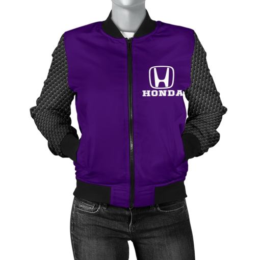 Honda Women's Bomber Jacket Purple - Famjoys Honda Women's Bomber Jacket Purple - Famjoys