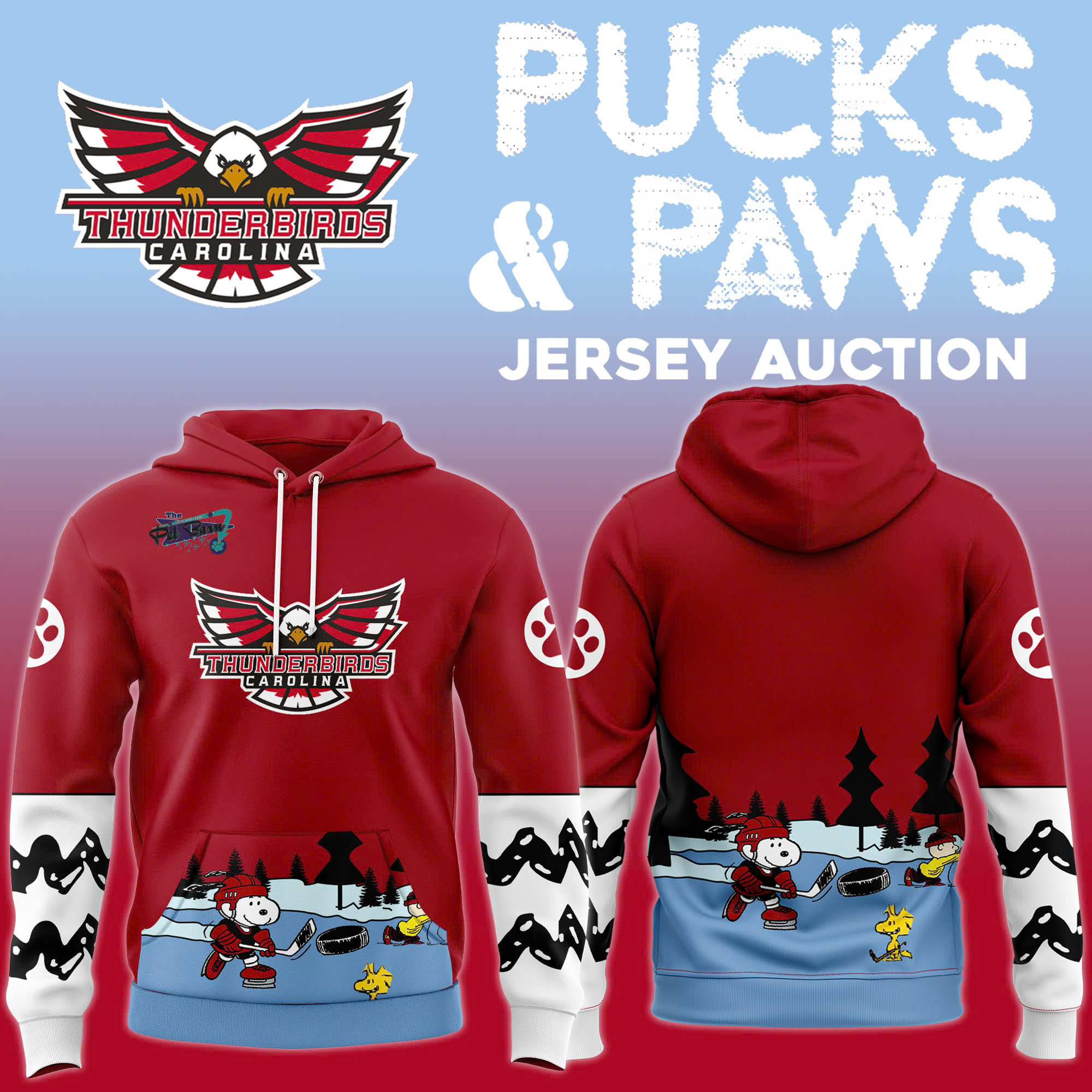 Hoodie Carolina Thunderbirds x Pucks and Paws 2025 - Famjoys Hoodie Carolina Thunderbirds x Pucks and Paws 2025 - Famjoys