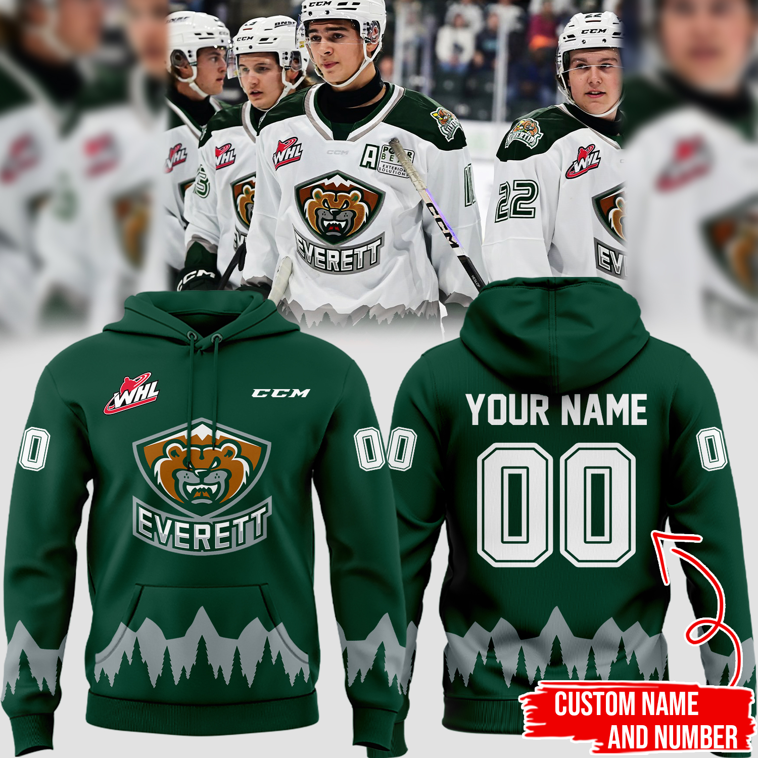 Hoodie Everett Silvertips 2024 - Famjoys Hoodie Everett Silvertips 2024 - Famjoys