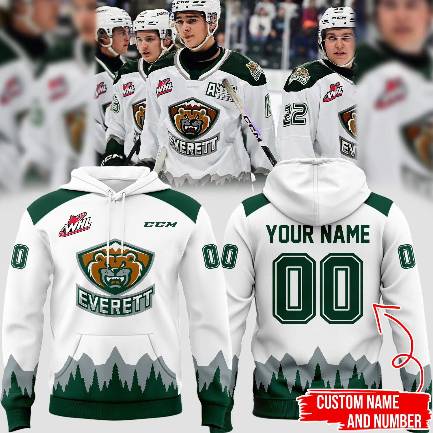 Hoodie Everett Silvertips 2024 - Famjoys Hoodie Everett Silvertips 2024 - Famjoys