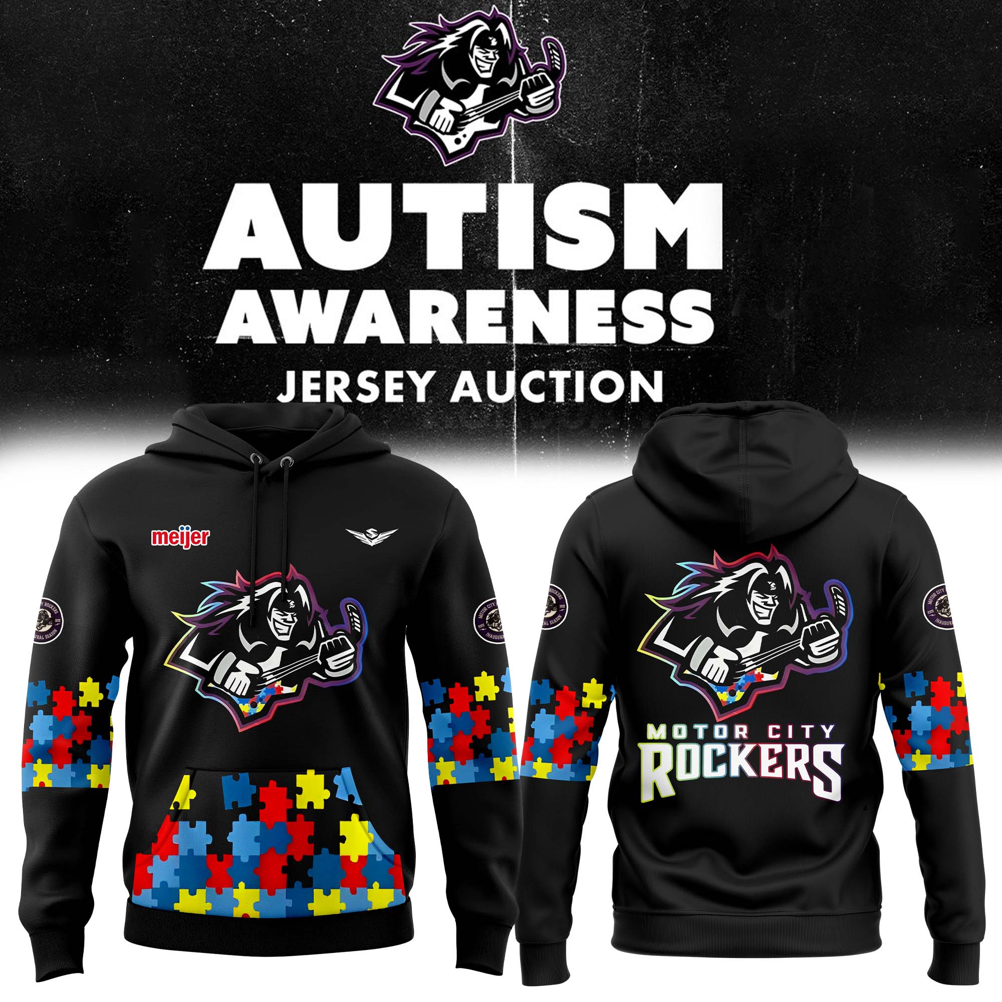 Hoodie Motor City Rockers AUSTISM AWARENESS 2025 - Famjoys Hoodie Motor City Rockers AUSTISM AWARENESS 2025 - Famjoys