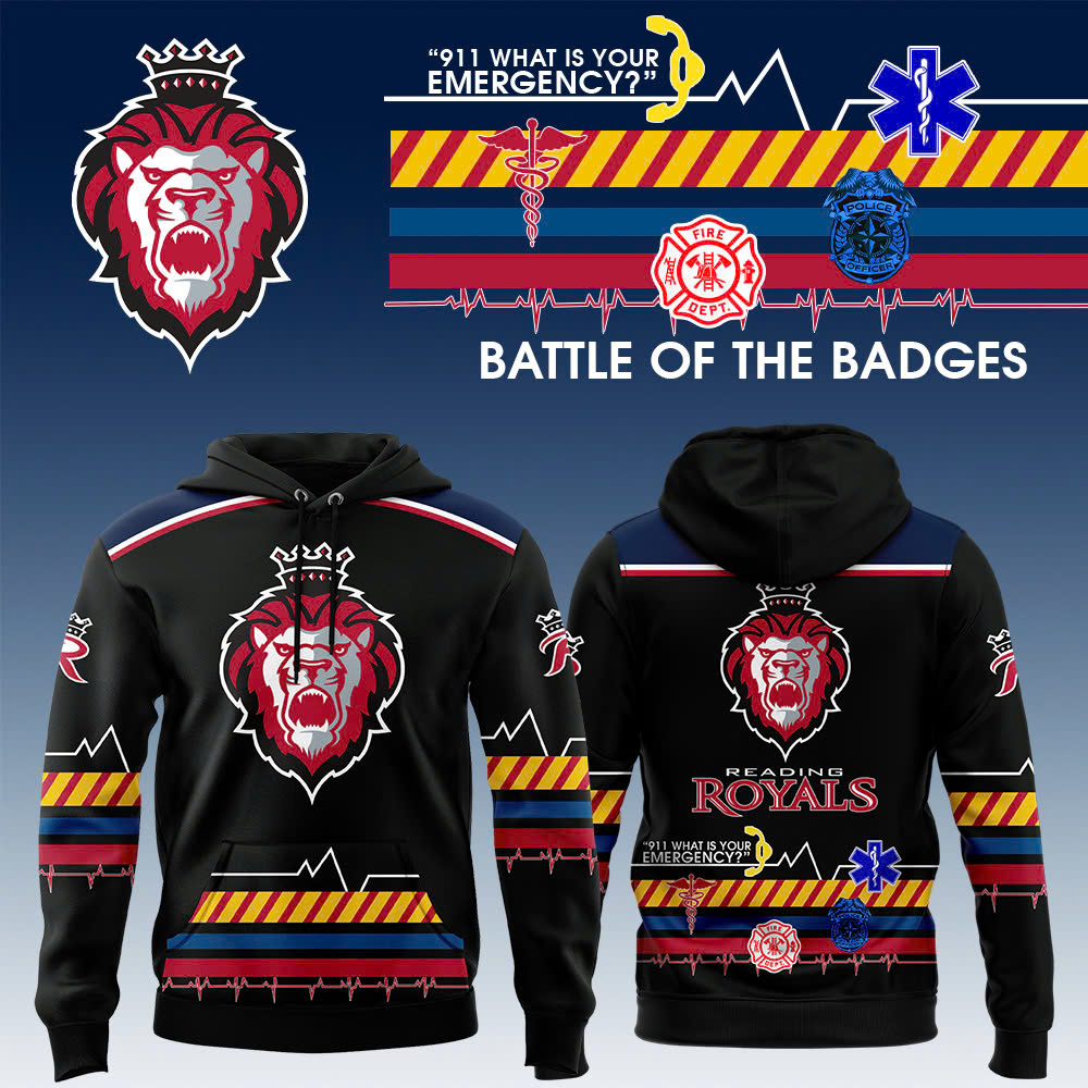 Hoodie Reading Royals Battle of the Badges 2025 - Famjoys Hoodie Reading Royals Battle of the Badges 2025 - Famjoys