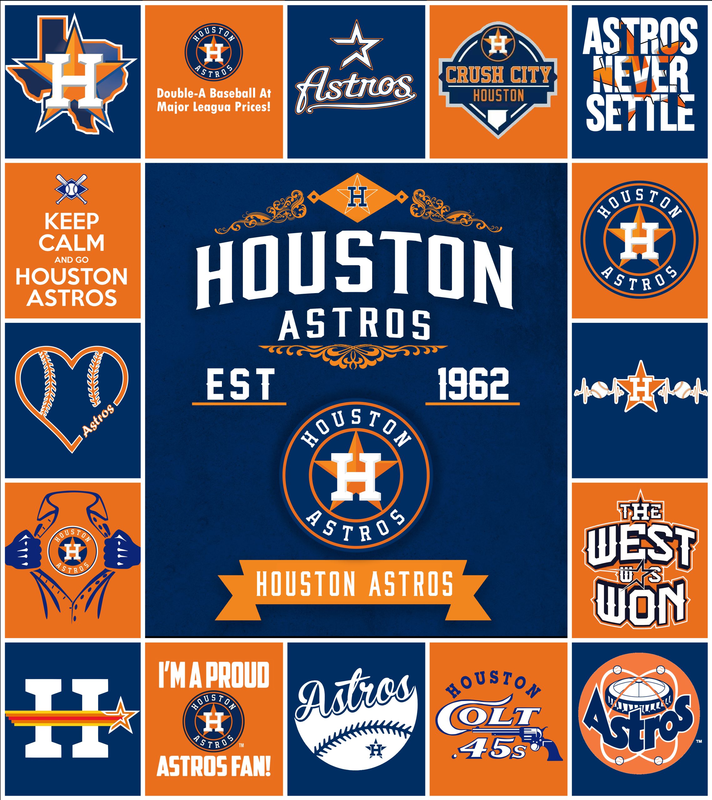 Houston Astros Quilt Blanket - Famjoys Houston Astros Quilt Blanket - Famjoys