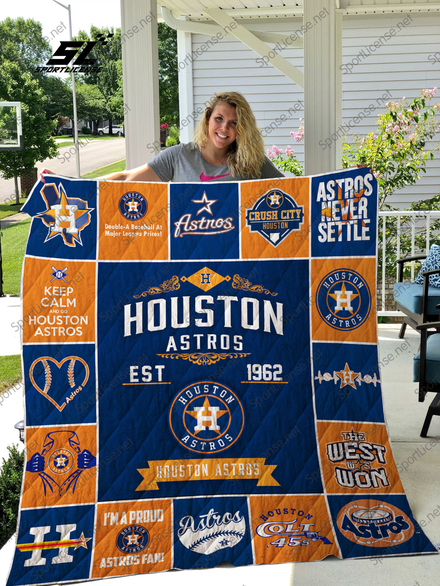 Houston Astros Quilt Blanket - Famjoys Houston Astros Quilt Blanket - Famjoys