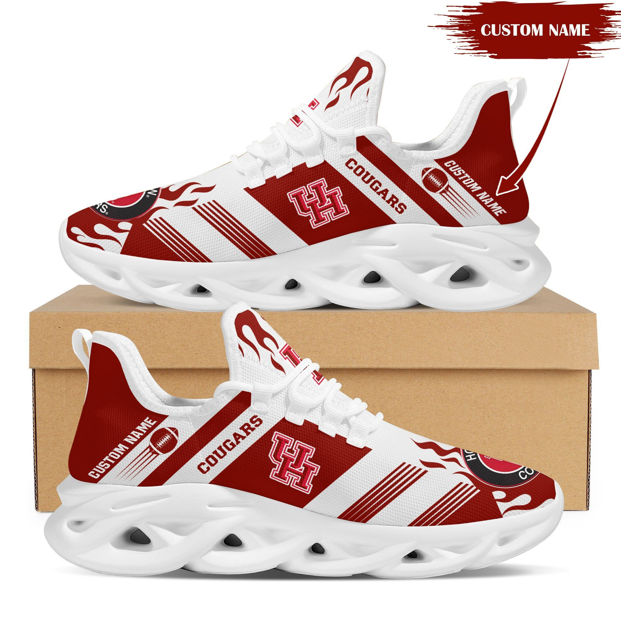 Houston Cougars Custom Personalized Max Soul Sneakers Shoes