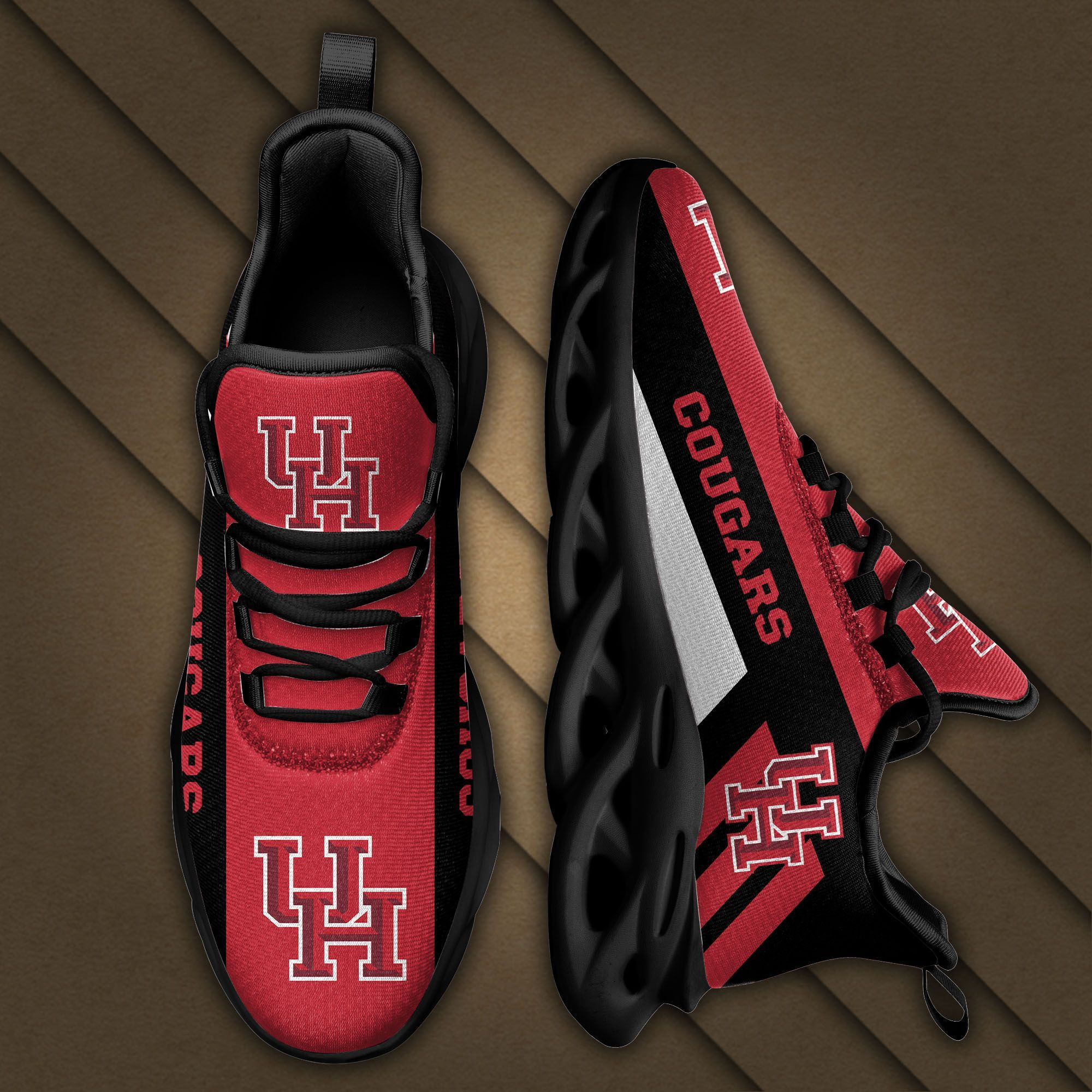 Houston Cougars Max Soul Sneakers Shoes - Famjoys Houston Cougars Max Soul Sneakers Shoes - Famjoys