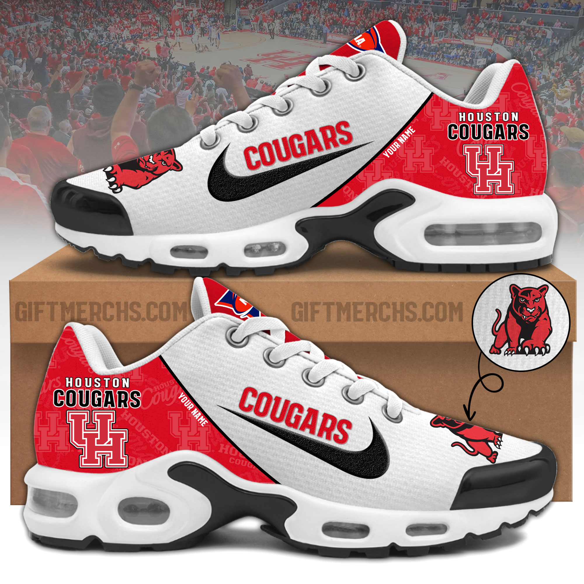 Houston Cougars Personalized Shoes - Famjoys Houston Cougars Personalized Shoes - Famjoys