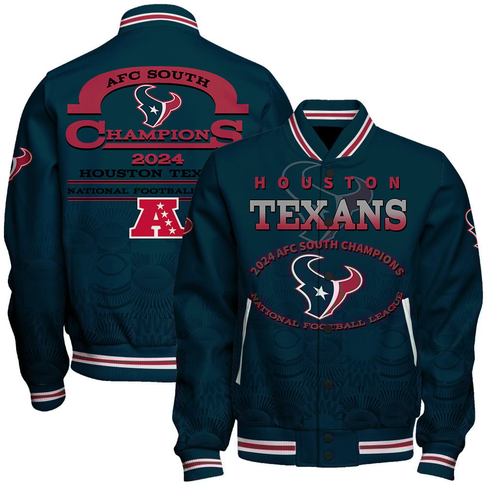 Houston Texans AFC South Champions A Legend Is Being Written Varsity Jacket - Famjoys Houston Texans AFC South Champions A Legend Is Being Written Varsity Jacket - Famjoys