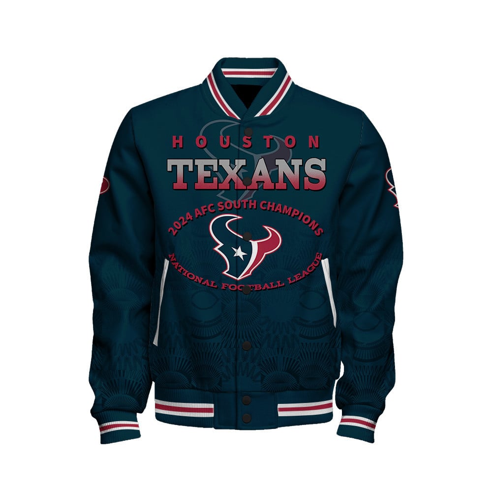 Houston Texans AFC South Champions A Legend Is Being Written Varsity Jacket - Famjoys Houston Texans AFC South Champions A Legend Is Being Written Varsity Jacket - Famjoys