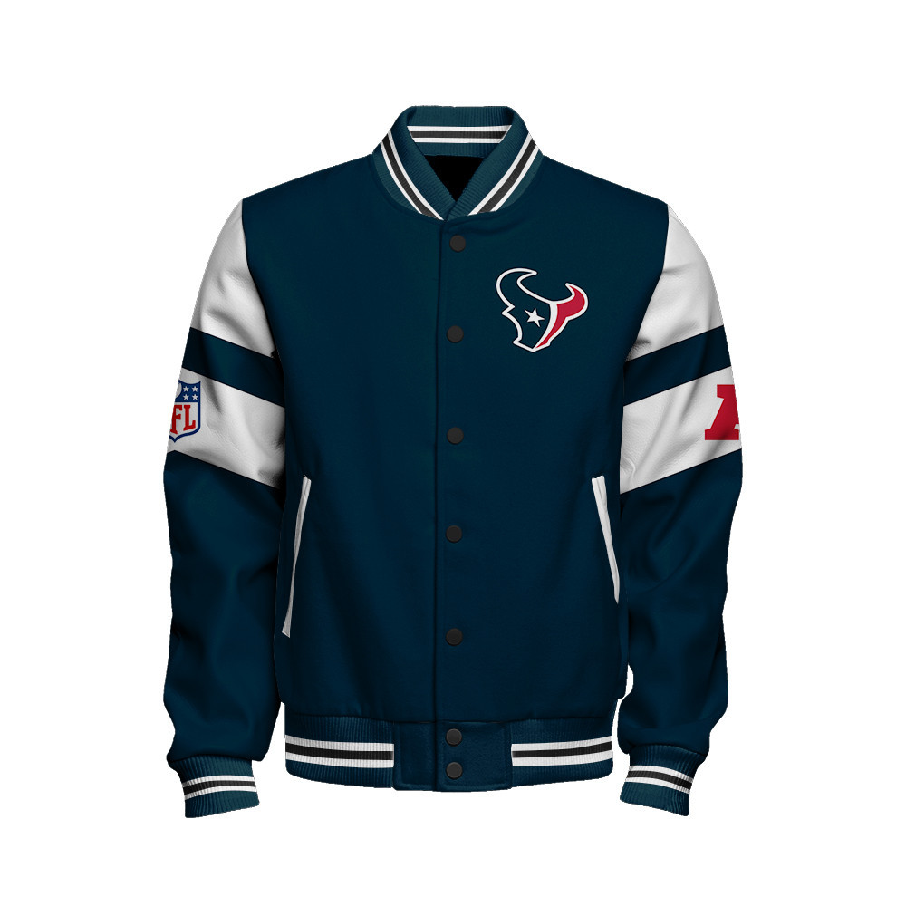Houston Texans American Football Conference Unisex Varsity Jacket V11 - Famjoys Houston Texans American Football Conference Unisex Varsity Jacket V11 - Famjoys