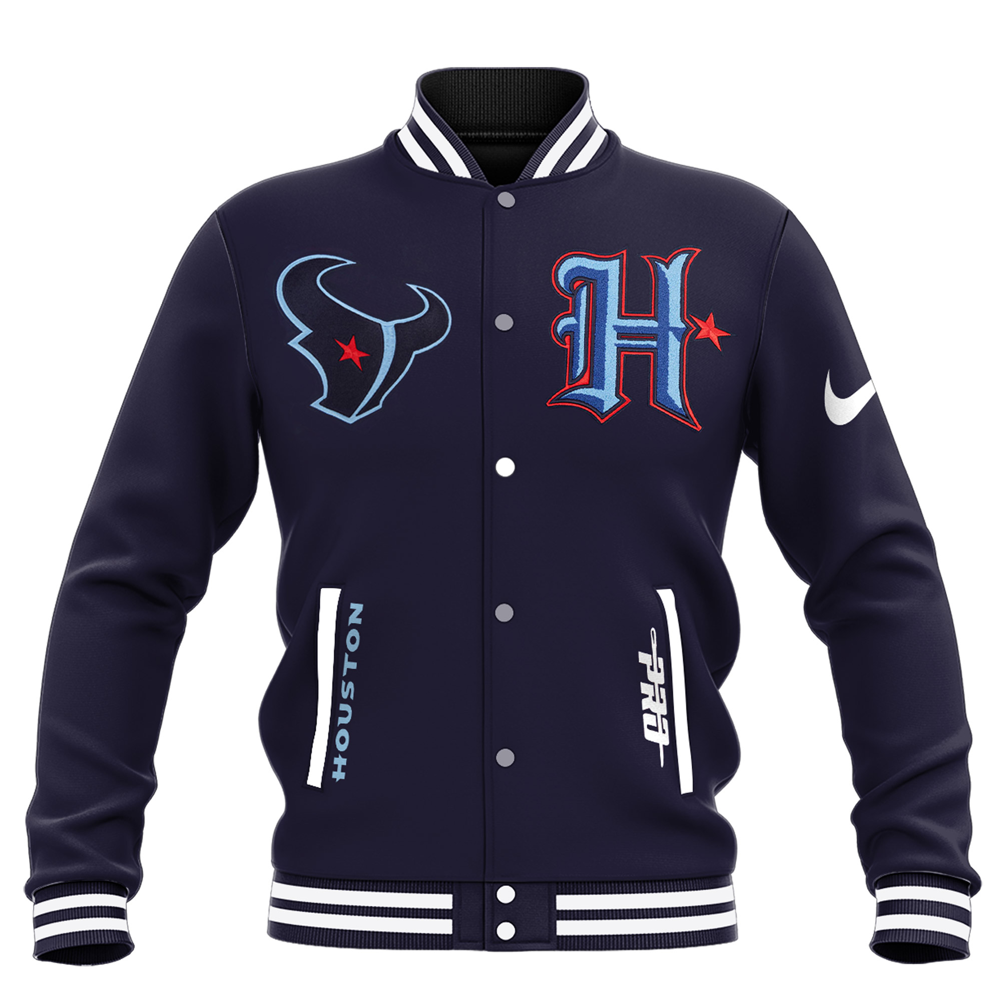 Houston Texans baseball JACKET 2024 - Famjoys Houston Texans baseball JACKET 2024 - Famjoys