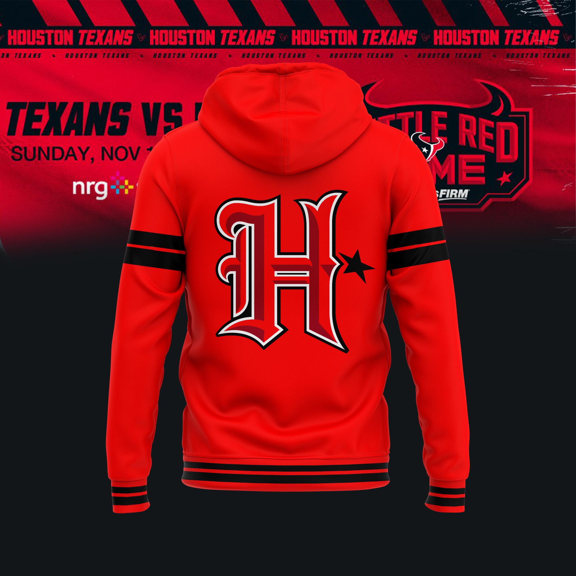 Houston Texans Battle Red Hoodie - Famjoys Houston Texans Battle Red Hoodie - Famjoys