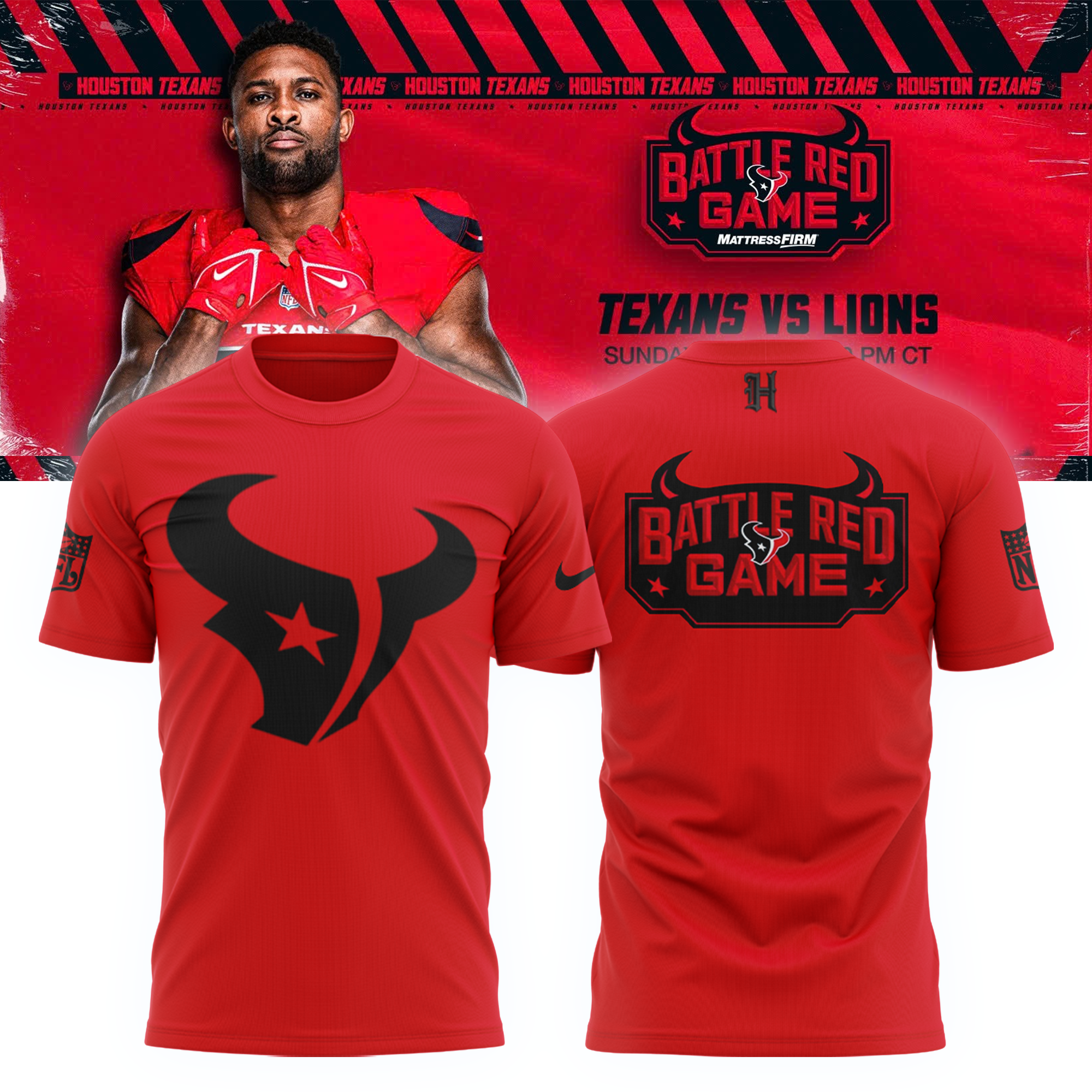 Houston Texans Battle Red Shirt - Famjoys Houston Texans Battle Red Shirt - Famjoys