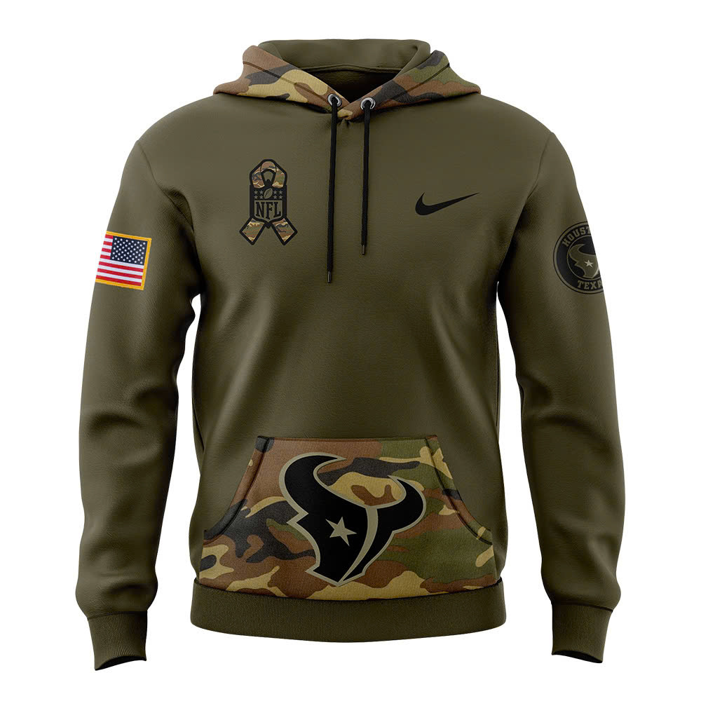 Houston Texans Camo Salute to Service Club Fleece Pullover Hoodie - Famjoys Houston Texans Camo Salute to Service Club Fleece Pullover Hoodie - Famjoys