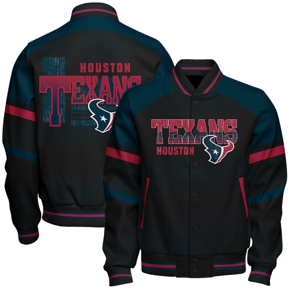 Houston Texans - Fearless Warrior Unisex Varsity Jacket - Famjoys Houston Texans - Fearless Warrior Unisex Varsity Jacket - Famjoys