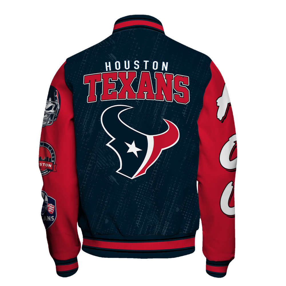Houston Texans National Football League Conquer Every Field Unisex Varsity Jacket - Famjoys Houston Texans National Football League Conquer Every Field Unisex Varsity Jacket - Famjoys