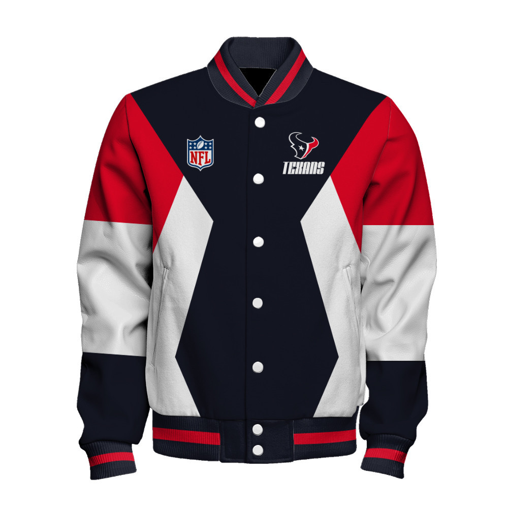 Houston Texans National Football League Unisex Varsity Jacket - Famjoys Houston Texans National Football League Unisex Varsity Jacket - Famjoys