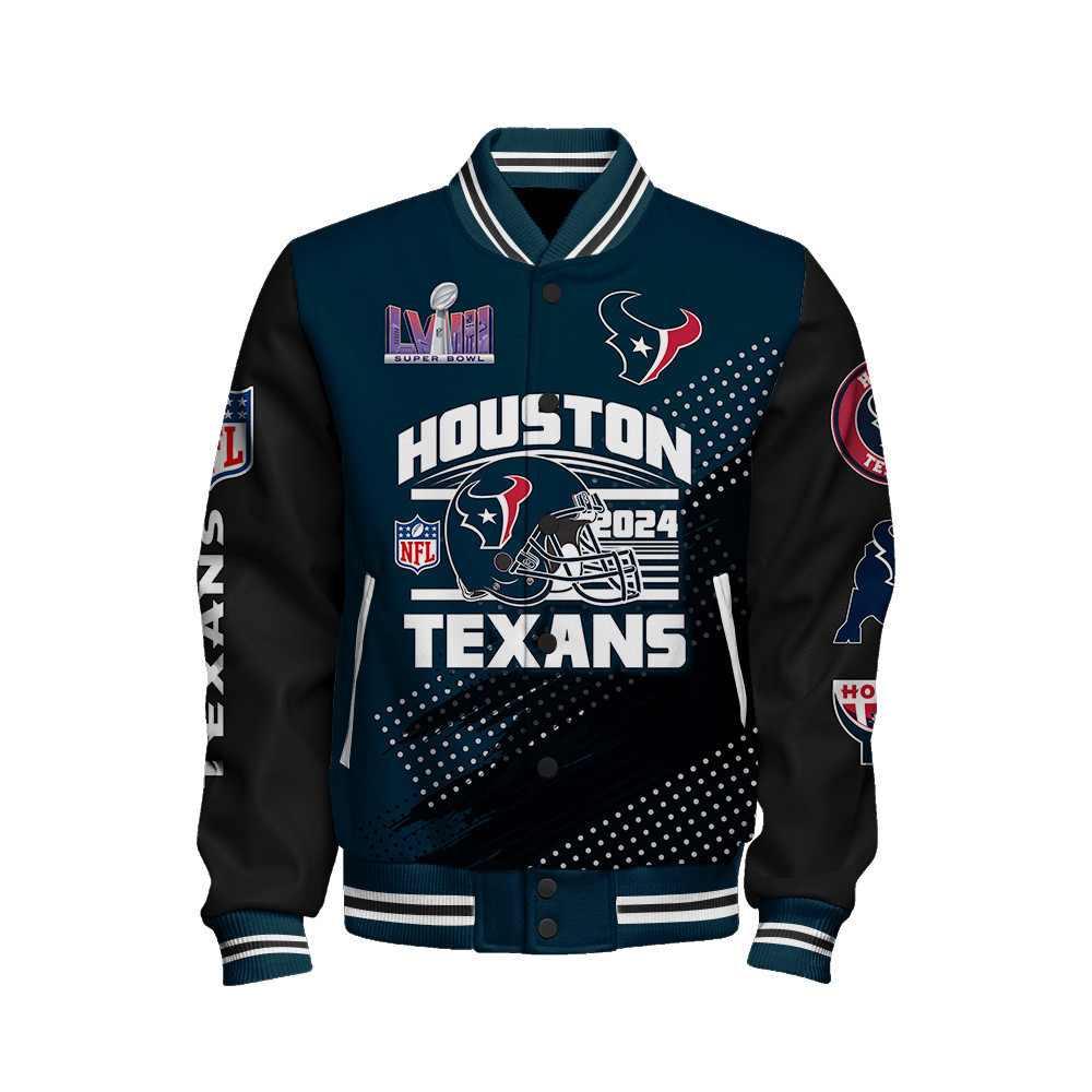 Houston Texans National Football League Varsity Jacket STM V3 - Famjoys Houston Texans National Football League Varsity Jacket STM V3 - Famjoys
