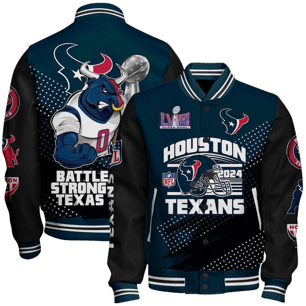 Houston Texans National Football League Varsity Jacket STM V3 - Famjoys Houston Texans National Football League Varsity Jacket STM V3 - Famjoys