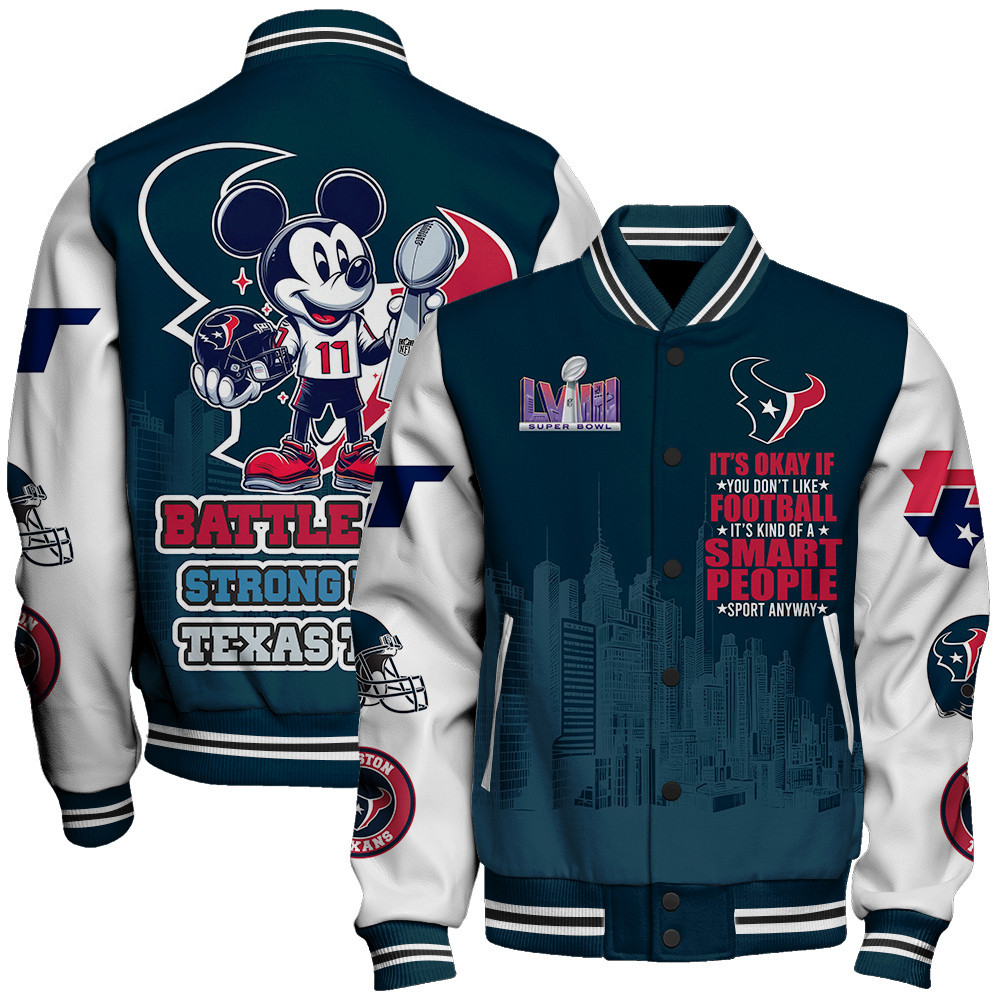 Houston Texans National Football League Varsity Jacket STM V5 - Famjoys Houston Texans National Football League Varsity Jacket STM V5 - Famjoys