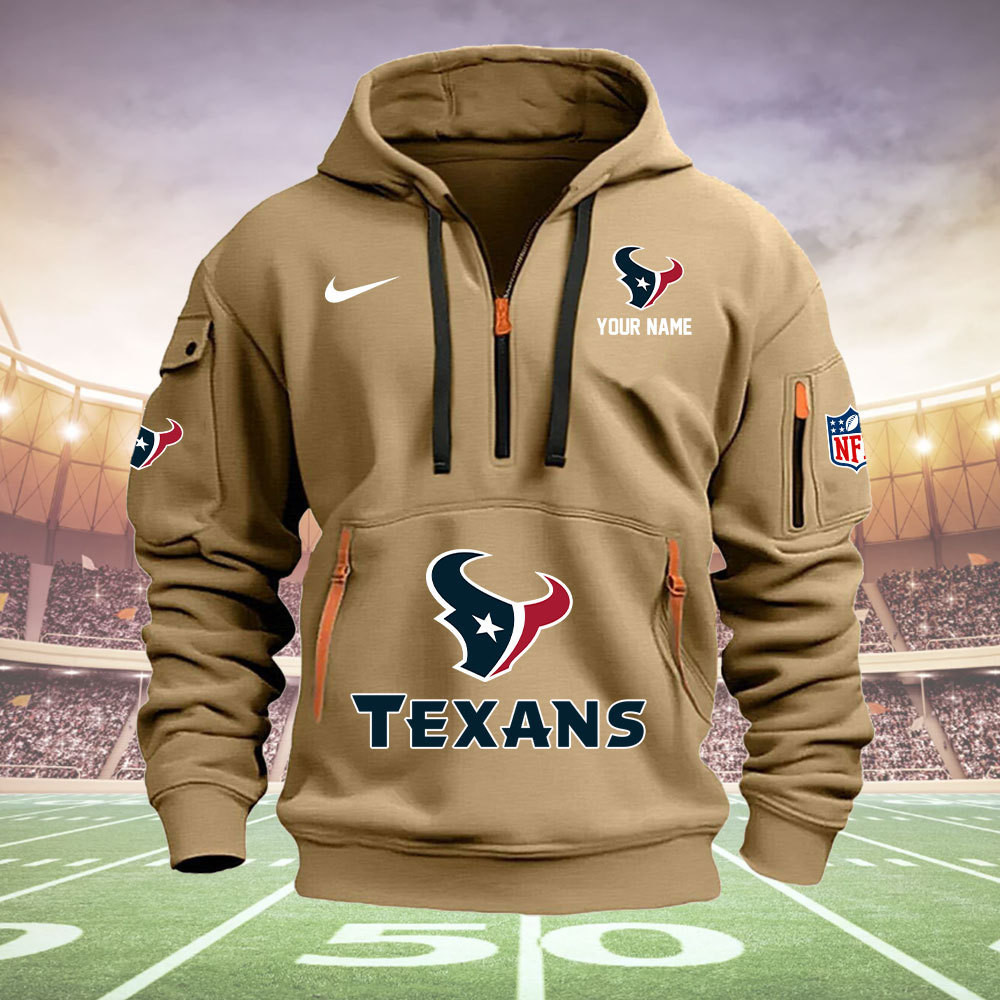 Houston Texans New Personalized Quarter Zip Hoodie AZBTQZH000028 - Famjoys Houston Texans New Personalized Quarter Zip Hoodie AZBTQZH000028 - Famjoys