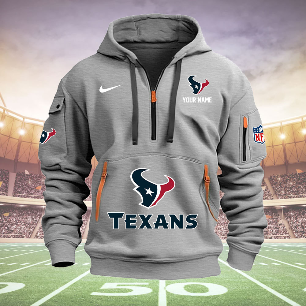 Houston Texans New Personalized Quarter Zip Hoodie AZBTQZH000028 - Famjoys Houston Texans New Personalized Quarter Zip Hoodie AZBTQZH000028 - Famjoys