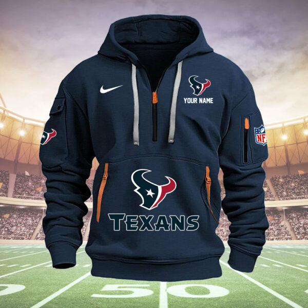 Houston Texans New Personalized Quarter Zip Hoodie AZBTQZH000028 - Famjoys Houston Texans New Personalized Quarter Zip Hoodie AZBTQZH000028 - Famjoys