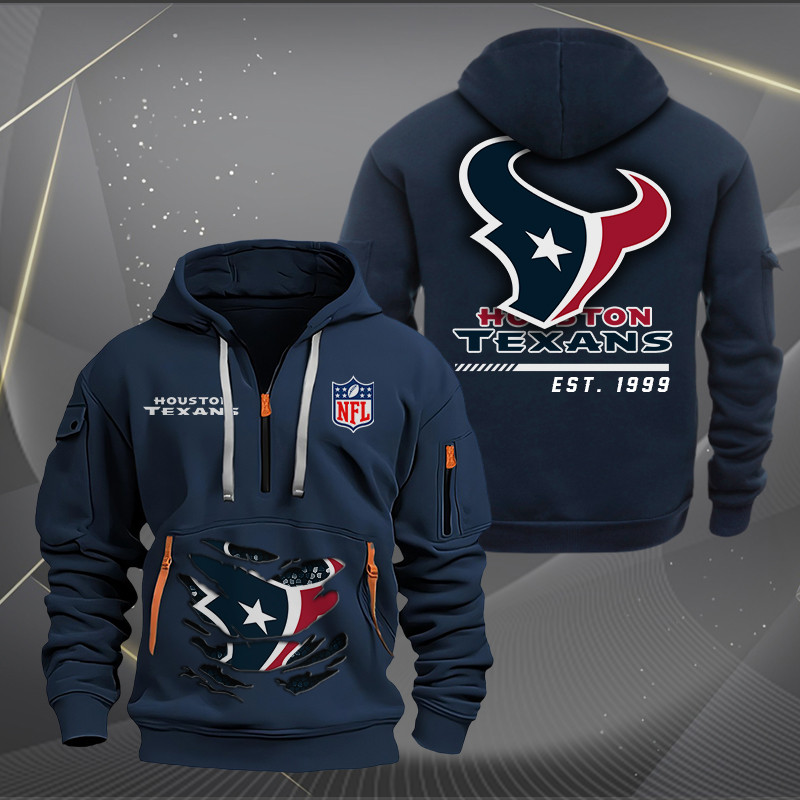 Houston Texans New Personalized Quarter Zip Hoodie AZBTQZH000107 - Famjoys Houston Texans New Personalized Quarter Zip Hoodie AZBTQZH000107 - Famjoys