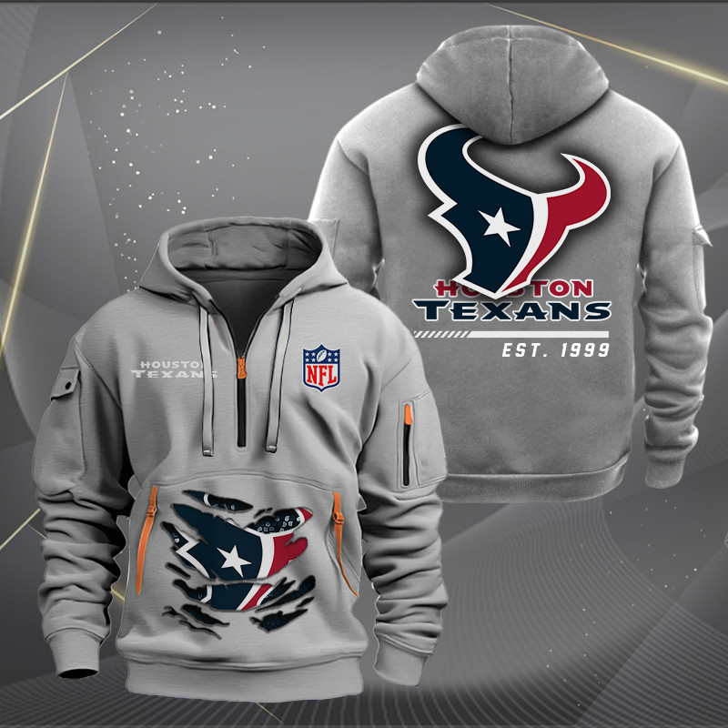 Houston Texans New Personalized Quarter Zip Hoodie AZBTQZH000107 - Famjoys Houston Texans New Personalized Quarter Zip Hoodie AZBTQZH000107 - Famjoys