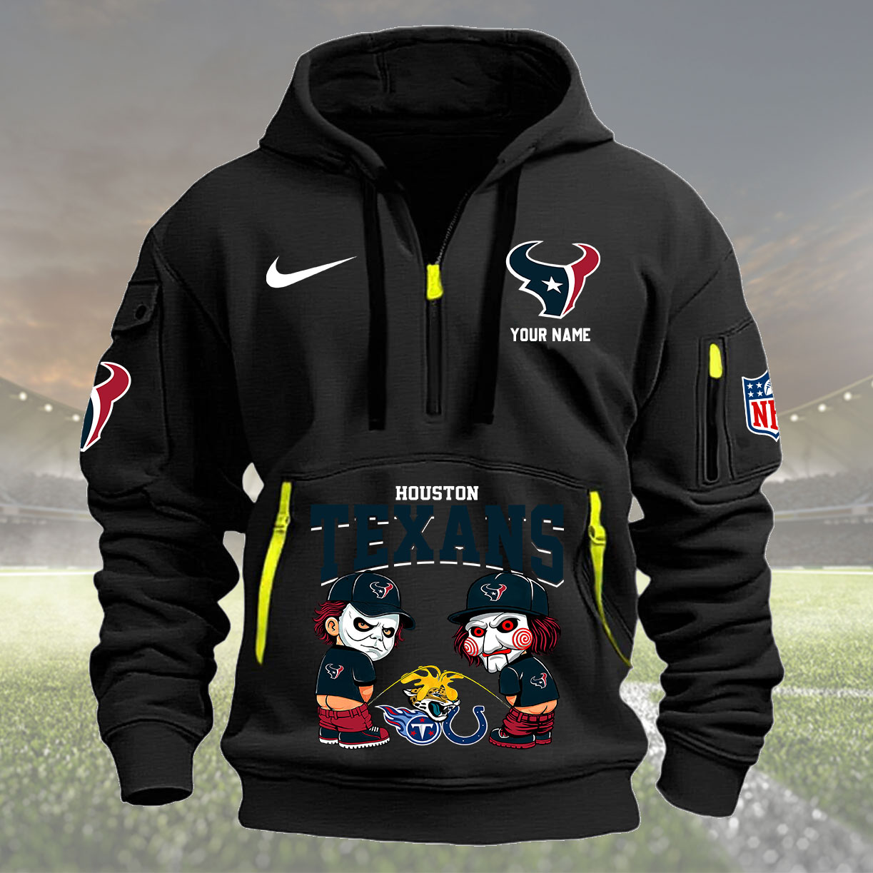 Houston Texans Personalized Quarter Zip Hoodie New Collection AZBTQZH000286 - Famjoys Houston Texans Personalized Quarter Zip Hoodie New Collection AZBTQZH000286 - Famjoys