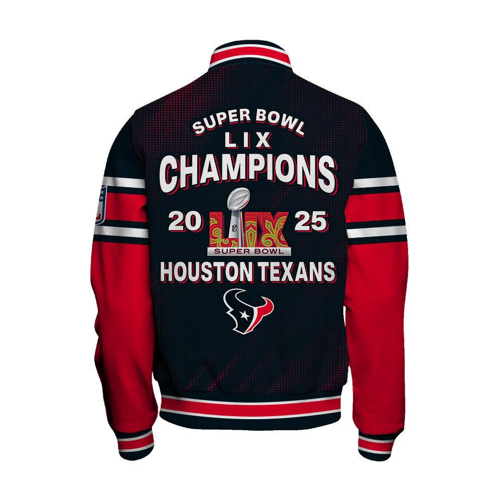 Houston Texans Super Bowl 2025 Champiosn Celebrate Greatness Varsity Jacket - Famjoys Houston Texans Super Bowl 2025 Champiosn Celebrate Greatness Varsity Jacket - Famjoys
