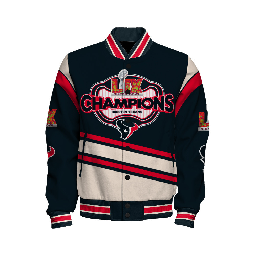 Houston Texans Super Bowl 2025 Premium Fan Edition Varsity Jacket - Famjoys Houston Texans Super Bowl 2025 Premium Fan Edition Varsity Jacket - Famjoys