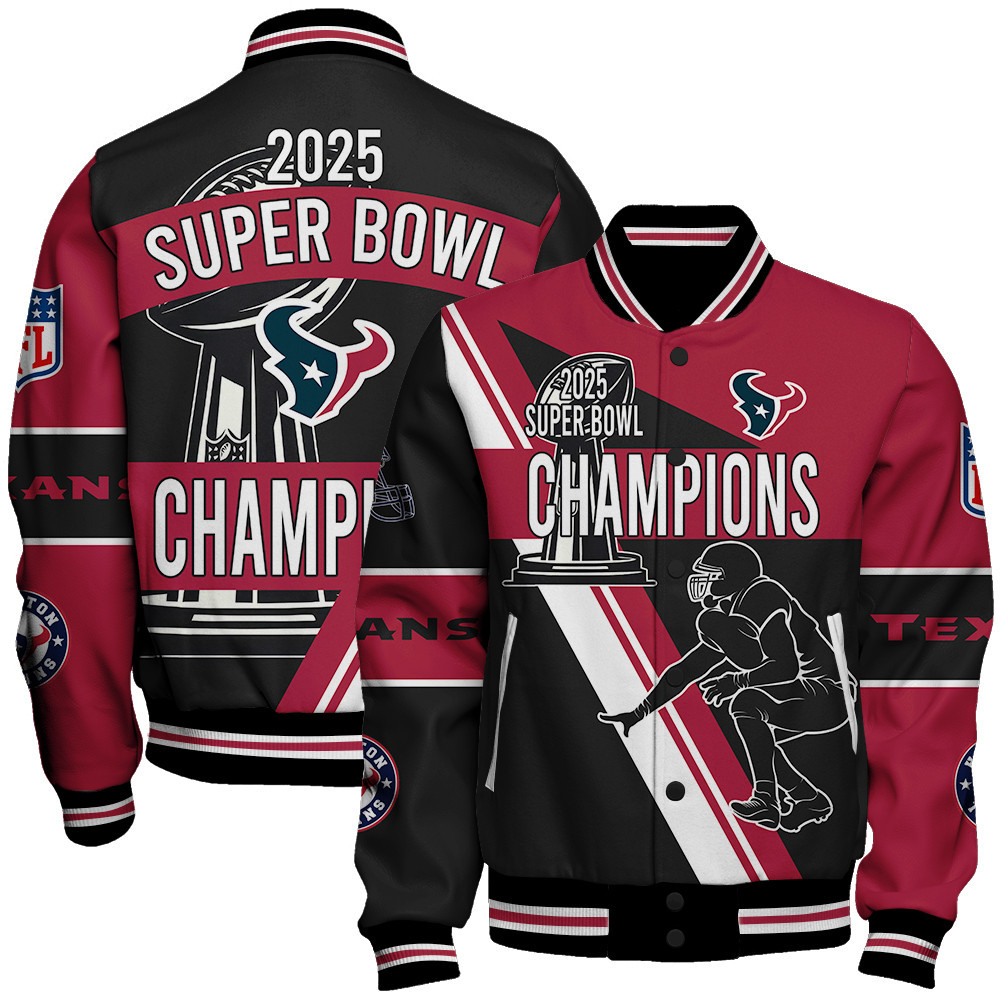Houston Texans Super Bowl Champions The Story Is Far From Over Varsity Jacket - Famjoys Houston Texans Super Bowl Champions The Story Is Far From Over Varsity Jacket - Famjoys