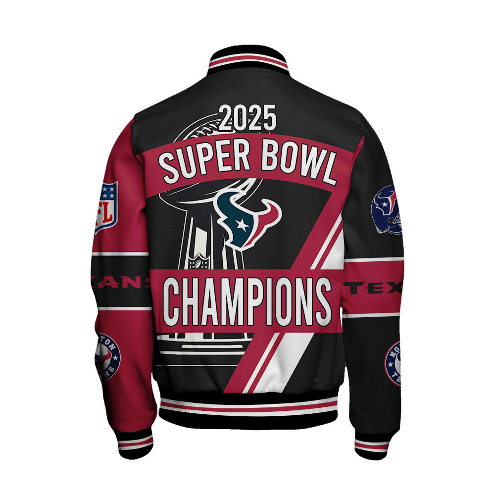 Houston Texans Super Bowl Champions The Story Is Far From Over Varsity Jacket - Famjoys Houston Texans Super Bowl Champions The Story Is Far From Over Varsity Jacket - Famjoys