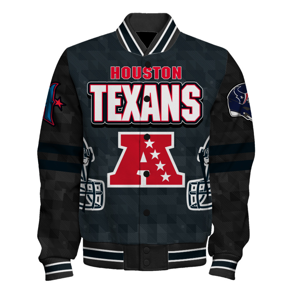 Houston Texans Super Bowl LIX Champions History Is Being Made Varsity Jacket - Famjoys Houston Texans Super Bowl LIX Champions History Is Being Made Varsity Jacket - Famjoys
