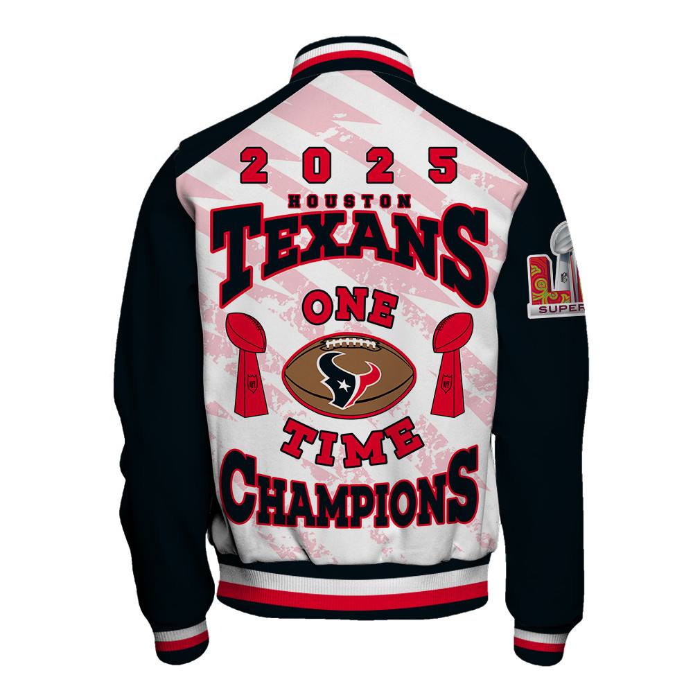 Houston Texans Super Bowl LIX Champions The King Of The Field Varsity Jacket - Famjoys Houston Texans Super Bowl LIX Champions The King Of The Field Varsity Jacket - Famjoys