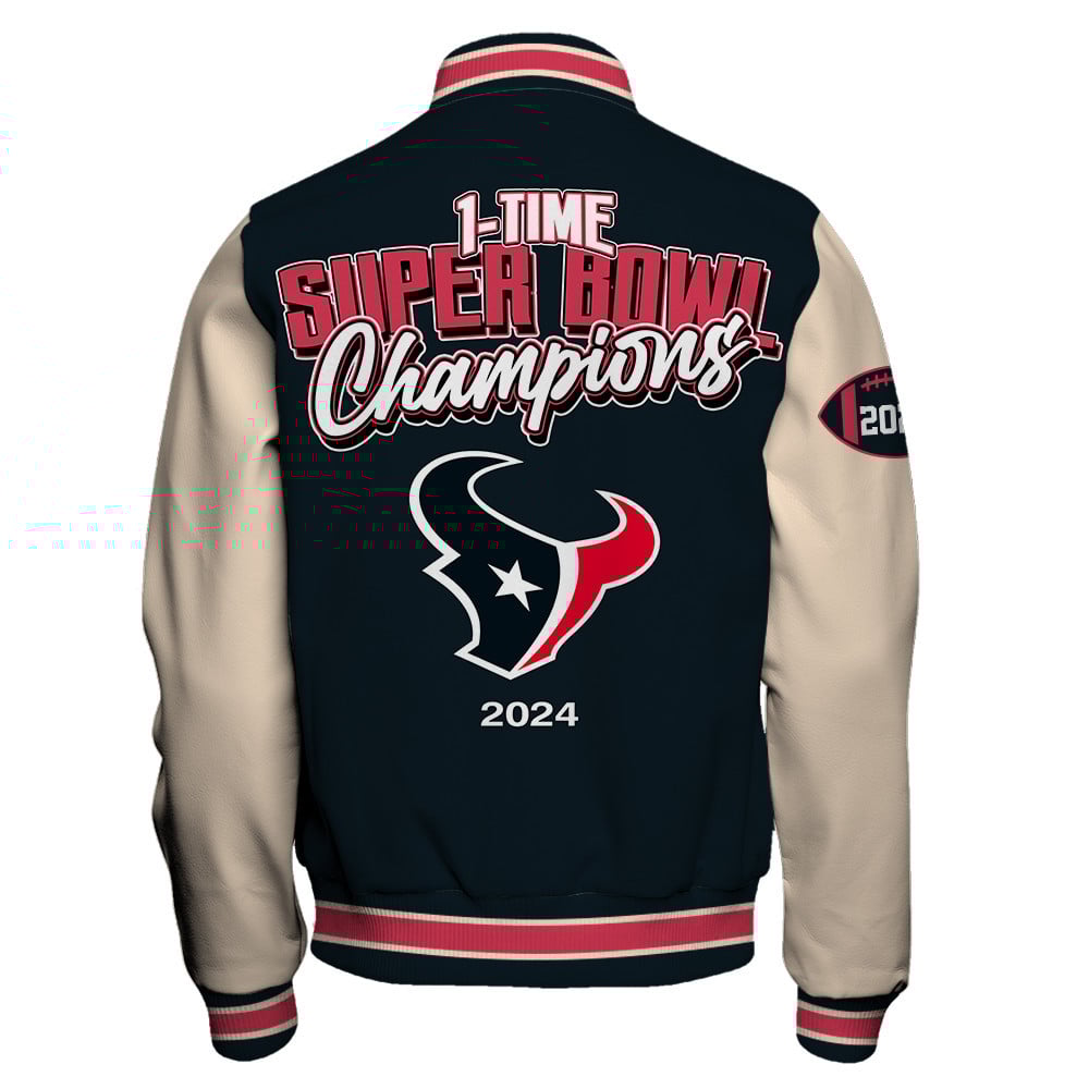 Houston Texans Super Bowl LIX Champions Where Champions Are Made Varsity Jacket - Famjoys Houston Texans Super Bowl LIX Champions Where Champions Are Made Varsity Jacket - Famjoys