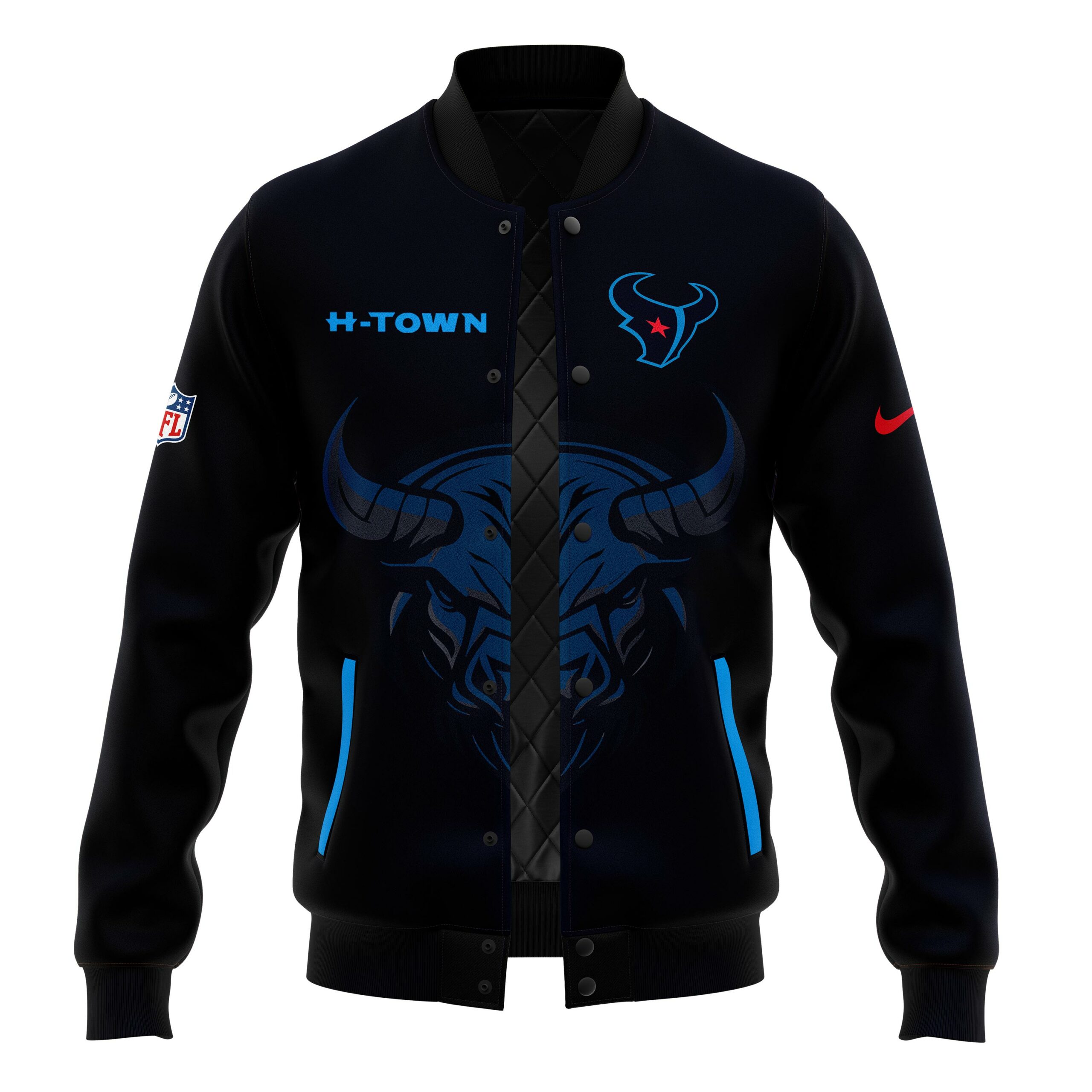 HTown Blue Houston Texans Alternate Game Bomber Jacket - Famjoys HTown Blue Houston Texans Alternate Game Bomber Jacket - Famjoys