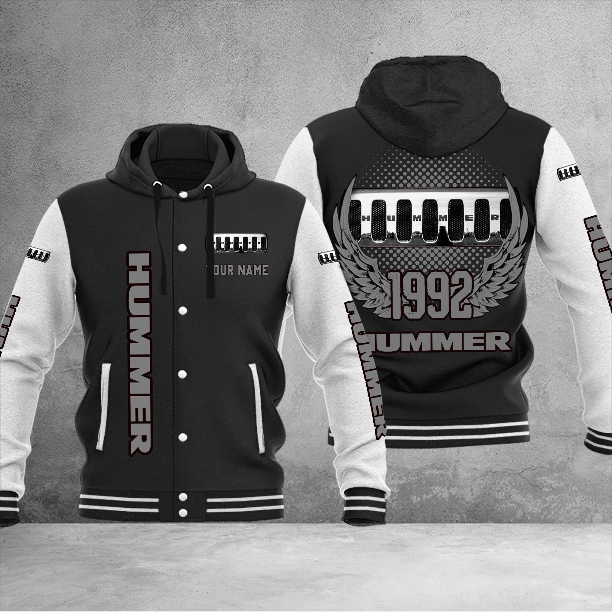 Hummer DMHJ1047 Baseball Jacket Multicolor - Famjoys Hummer DMHJ1047 Baseball Jacket Multicolor - Famjoys