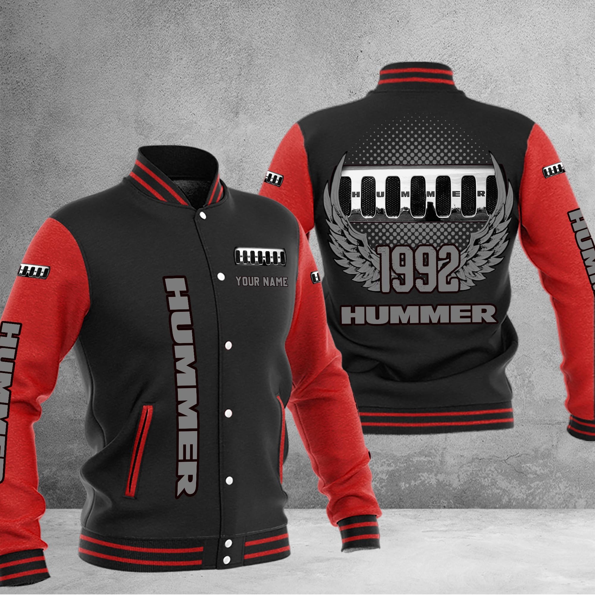 Hummer DMHJ1047 Baseball Jacket Multicolor - Famjoys Hummer DMHJ1047 Baseball Jacket Multicolor - Famjoys