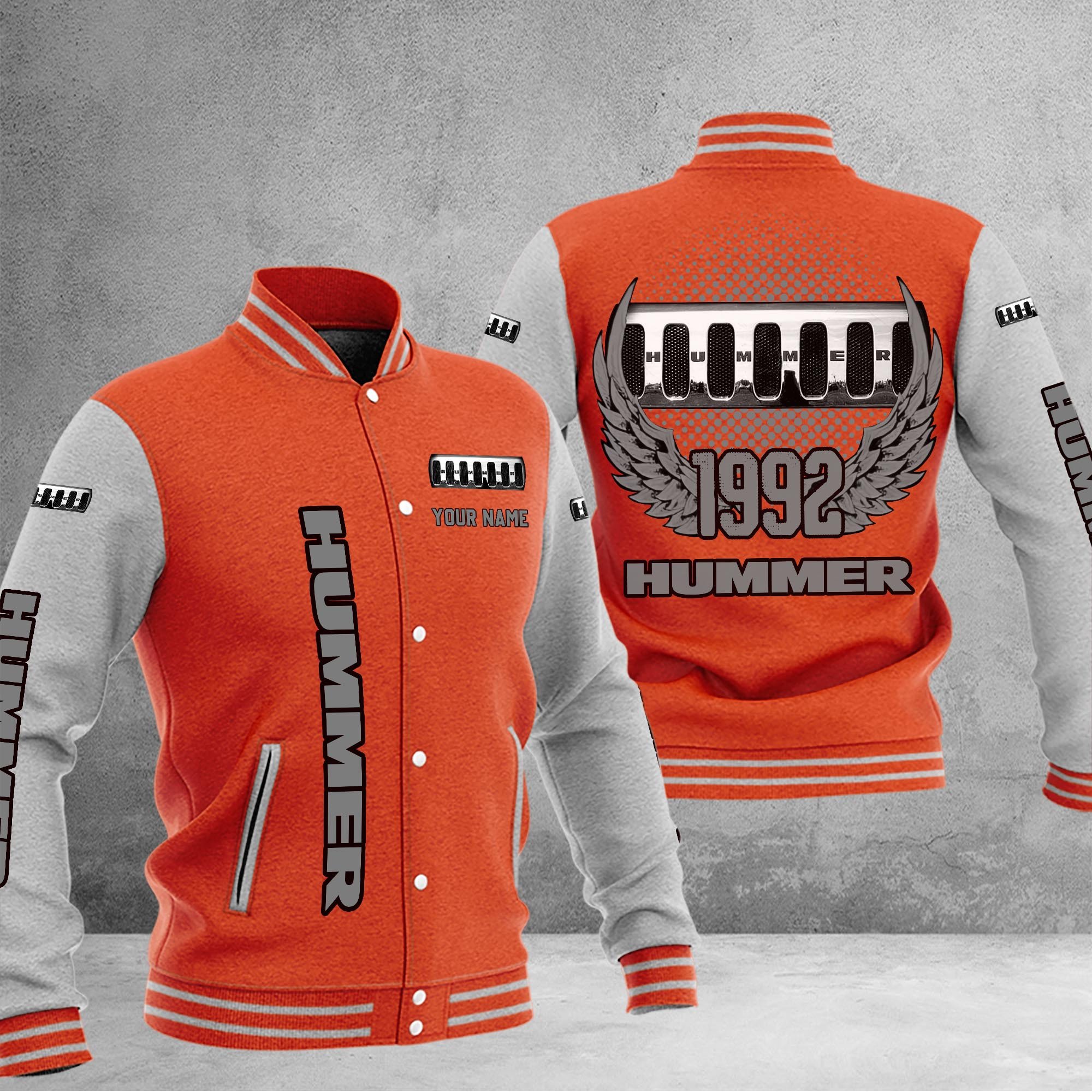 Hummer DMHJ1047 Baseball Jacket Multicolor - Famjoys Hummer DMHJ1047 Baseball Jacket Multicolor - Famjoys
